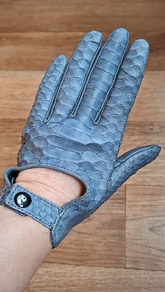 Очень крутые перчатки из премиум кожи питона,  последняя пара, размер S