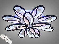Шикарная LED Люстра в зал 185 вт с пультом-димером, 3 цвета подсветки
