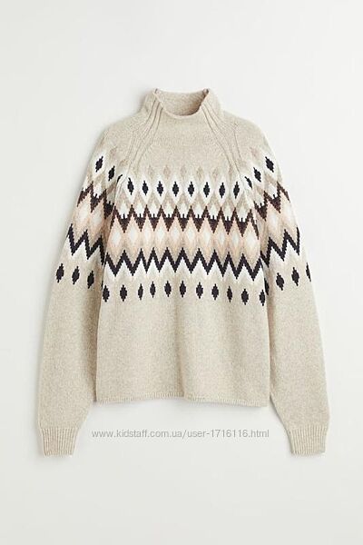 Жаккардовый свитер с рисунком H&M, m-l