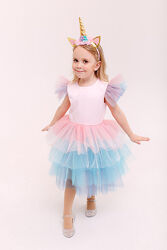 Платье в стиле единорога для девочки 4-6 лет