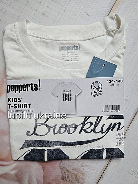 Pepperts футболка 134/140 р на 8-10 р на хлопчика біла мальчика белая