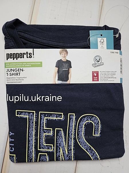 Pepperts футболка 134/140 р на хлопчика мальчика синяя синя