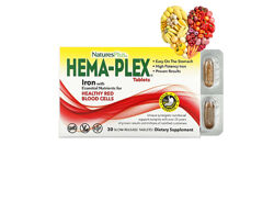 NaturesPlus, Hema-Plex, hema plex, комплекс с железом, железо, 30 таблеток