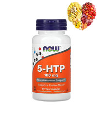 Now Foods, 5-гидрокситриптофан, 5-HTP,5-htp, 100 мг, 60 растительных капсул