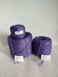Пряжа для вязания полушерстяная, сиреневого цвета, б/у 265грамм