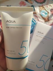 Солнцезащитный водостойкий крем гель missha cotton essence aqua sun spf50 