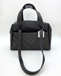 Жіноча сумка чорна сумка шопер чорний шоппер стьобана сумка а4 сумка черная