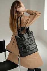 Жіноча сумка чорна сумка шопер чорний шоппер чорний шопер з двума ручками