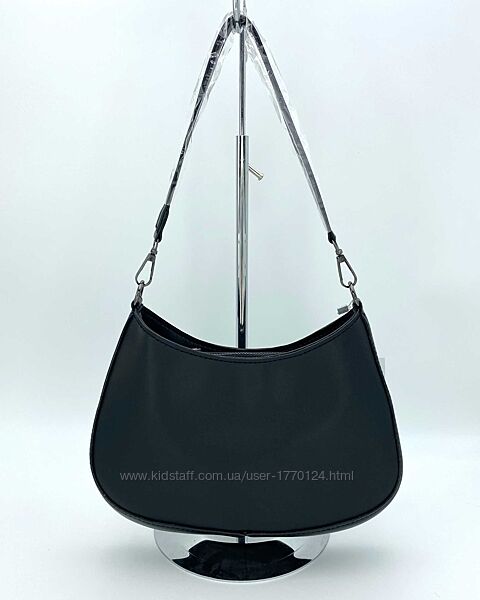 Жіноча сумка багет чорний клатч на плече чорна сумка багет блакитна сумка