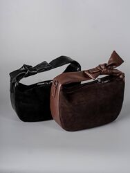 Жіноча сумка коричнева сумка замшева сумка напівколо сумка багет сумочка