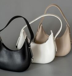 Жіноча сумка чорна сумка напівколо сумка напівмісяць чорна сумочка на плече