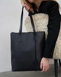 Жіноча сумка чорна сумка чорний шопер чорний шоппер коричнева сумка сумочка