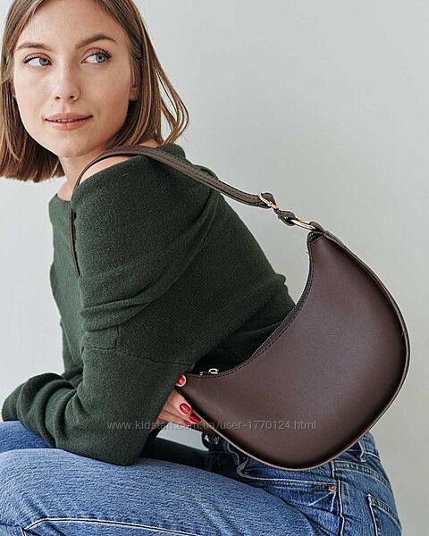 Жіноча сумка коричнева сумка напівколо сумка напівмісяць сумка через плече