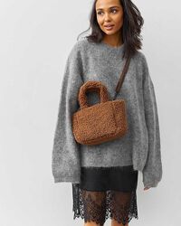 Жіноча сумка коричнева сумка тедді сумка пухнаста сумка зимова сумочка
