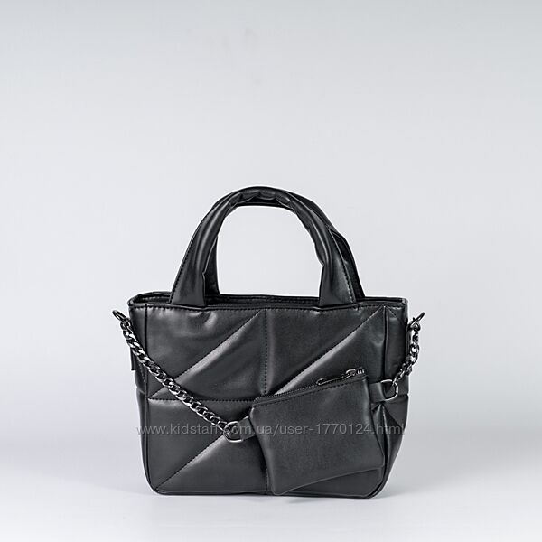 Жіноча сумка чорна сумка стьобана сумка з гаманцем сумка через плече
