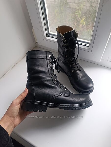 Черные берцы кожаные 37 чорні берці шкіряні натуральна шкіра кожа
