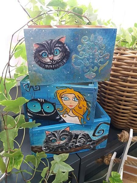 Органайзер чеширский кот ручная роспись