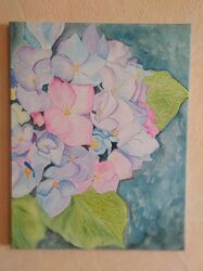 Картины Гортензия цветы акрил холст 35х45 и 40х50