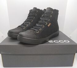 кожаные зимние ботинки хайтопы ЕССО S7 на мембране Gore Tex оригинал 
