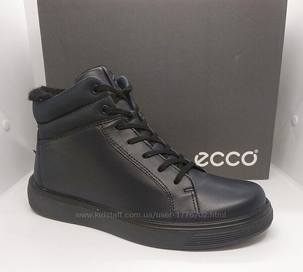 Кожаные теплые ботинки кеды Ecco оригинал
