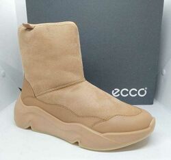 кожаные зимние ботинки полусапожки Ecco Chunky оригинал