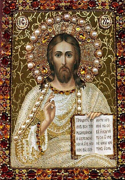 Набор алмазной вышивки икона Иисус полная выкладка, , мозаика 5d, 30х40 см