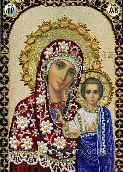 Набор алмазной вышивки Икона Богородица Казанская  полная выкладка, , мозаика 5d, 30х40 см