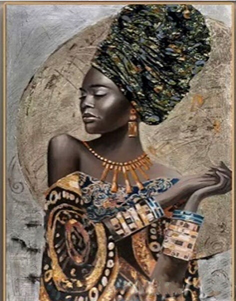 Алмазная мозаика вышивка Африканка Афроамериканка сексуальная девушка 5d 40х50 см