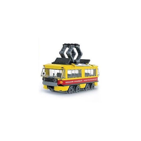 Конструктор пластиковый Трамвай Городской транспорт Электричка поезд Lego 182 деталей iBlock Lego 22166 см