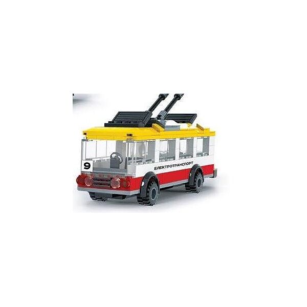 Конструктор пластиковый Троллейбус Городской транспорт такси автобус Lego 173 деталей iBlock Lego 22166 см