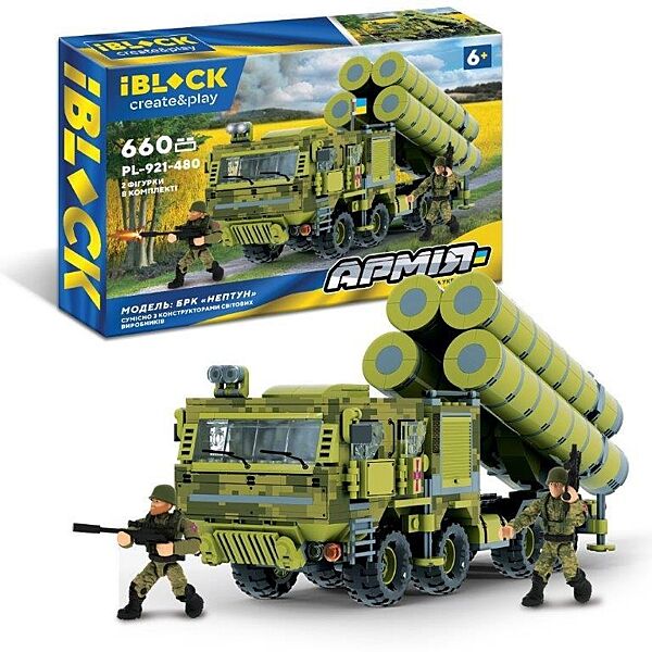 Конструктор пластиковый Военная техника БРК Нептун береговой ракетный комплекс 660 деталей iBlock 48932 см