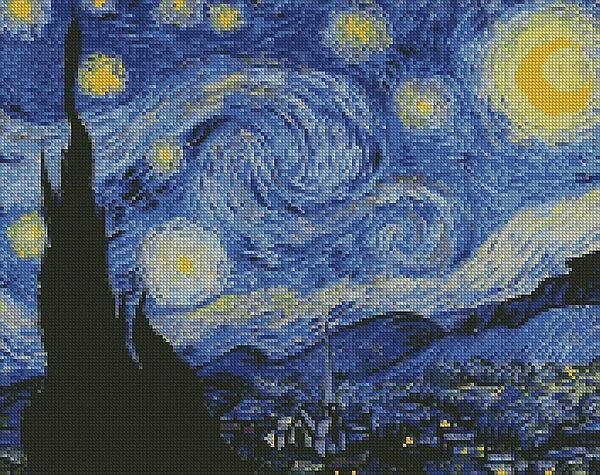 Алмазная вышивка Ван Гог Звездная ночь  на подрамнике полная выкладка мозаика 5d наборы 40х50 см