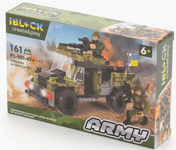 Конструктор пластиковый Армия Боевая бронированная машина ББМ Lego 161 деталей iBlock Lego 22х4,5х14 см