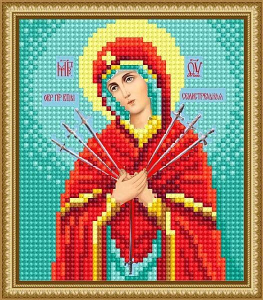 Алмазная вышивка Икона Богородица Семистрельная религия бог полная выкладка мозаика 5d наборы 16x20 см
