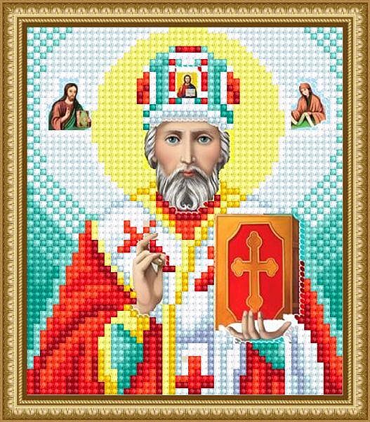 Алмазная вышивка  Икона Святой Николай Чудотворец  религия бог полная выкладка мозаика 5d наборы 16x20 см