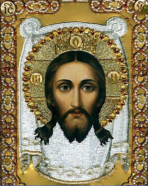Набор алмазной вышивки икона Образ Господа Иисуса Христа , полная выкладка, , мозаика 5d, 30х40 см