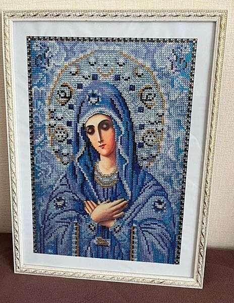 Набор алмазной вышивки Икона Умиление Богородица , полная выкладка, , мозаика 5d, 30х40 см