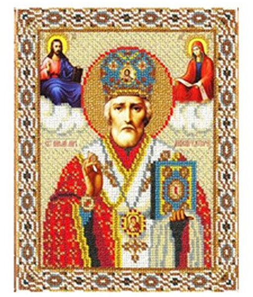 Алмазная вышивка  Икона Святой Николай Чудотворец  религия бог полная выкладка мозаика 5d наборы 26x30 см