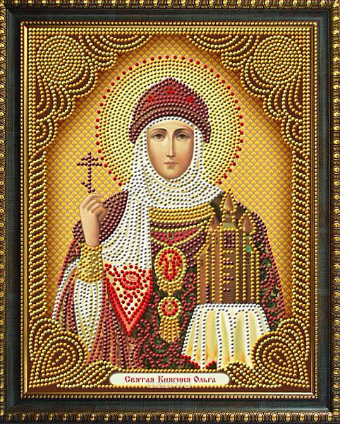 Набор алмазной вышивки  Святая Княгиня Ольга , религия, частичная выкладка , мозаика 5d, 47х37 см
