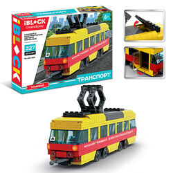 Конструктор пластиковый Трамвай Городской транспорт Электричка поезд Lego 327 деталей iBlock Lego 37,5х25,5х6