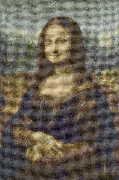 Набор для вышивки крестиком Мона Лиза Леонардо да Винчи Лиза дель Джокондо DMC Лувр мулине нитками 24x35,5 см