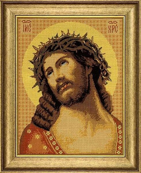 Набор для вышивки крестиком Христос в терновом венце Madeira Страмин Zweigart мулине 31х39 см