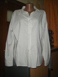 Трендовая белая рубашка в полоску, размер XL - 18 - 52