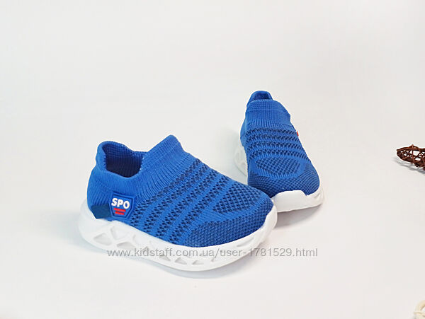 Дитячі текстильні кросівки для хлопчика 21 сині
