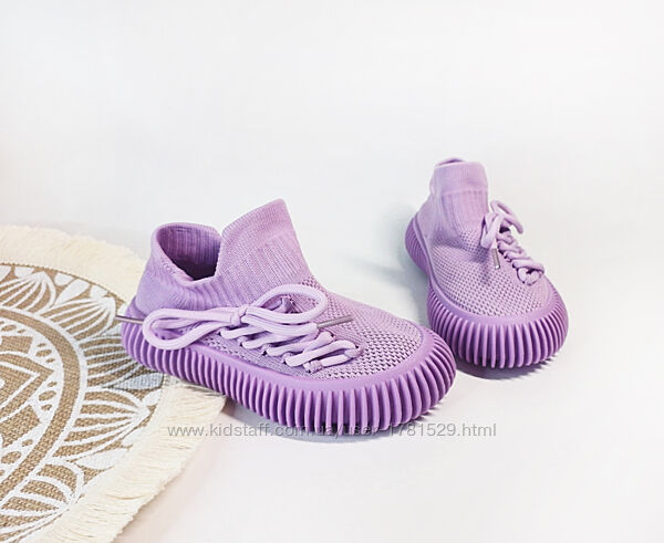 Дитячі текстильні кросівки для дівчинки 27 28 29 30 31 32 фіолетові