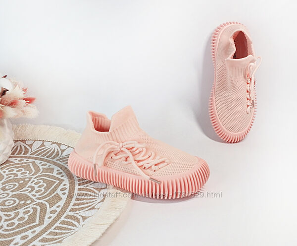 Дитячі текстильні кросівки для дівчинки 33 34 35 36 37 38 рожеві
