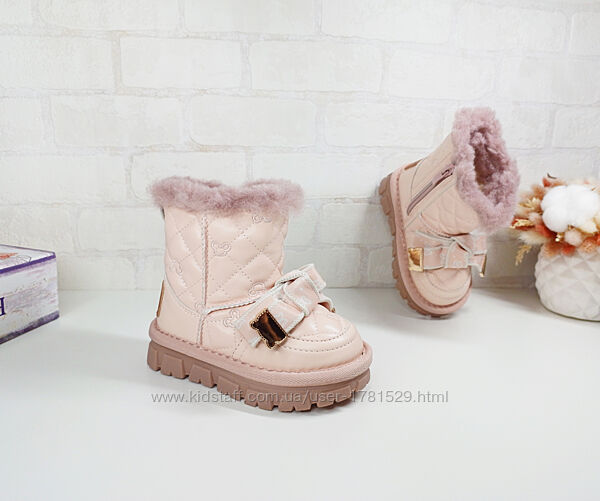 Дитячі зимові уггі чоботи черевики для дівчинки 21 22 23 24 25 рожеві