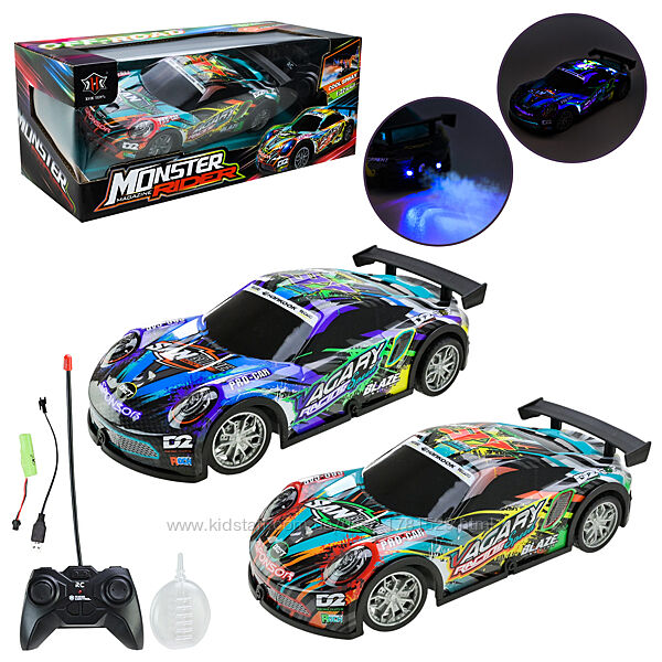 Машина на радіокеруванні р/к світло звук дим