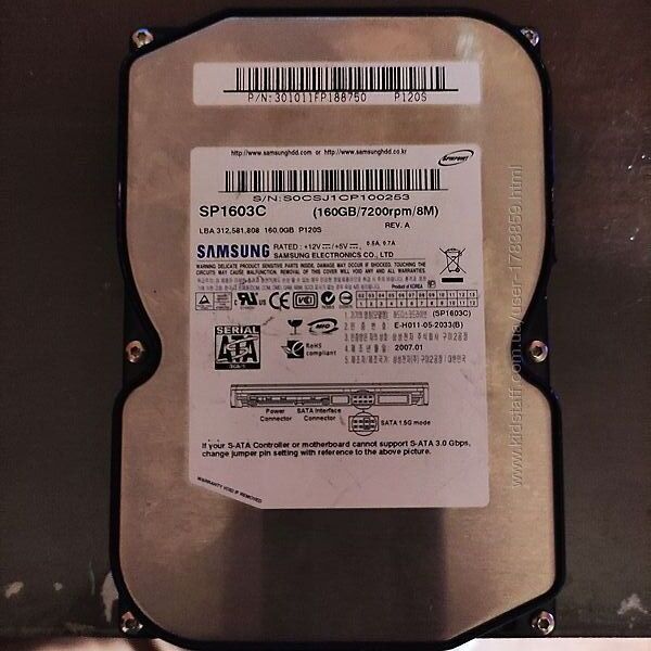 Жесткий диск Samsung 160 GB