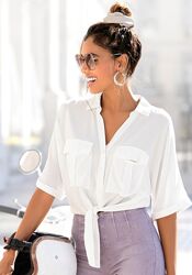 блуза с короткими рукавами и узлом размер 44 евро
